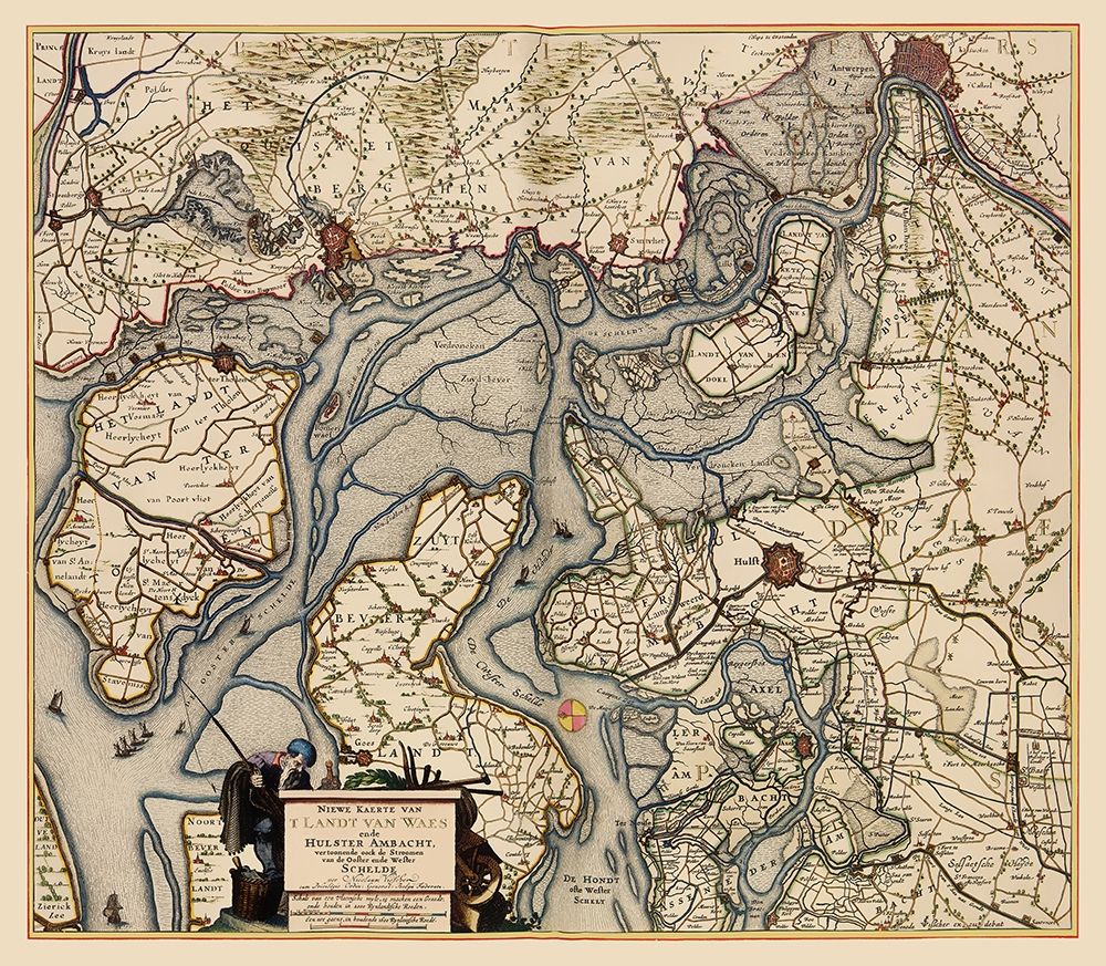 Waasland Region Belgium - Visscher 1681