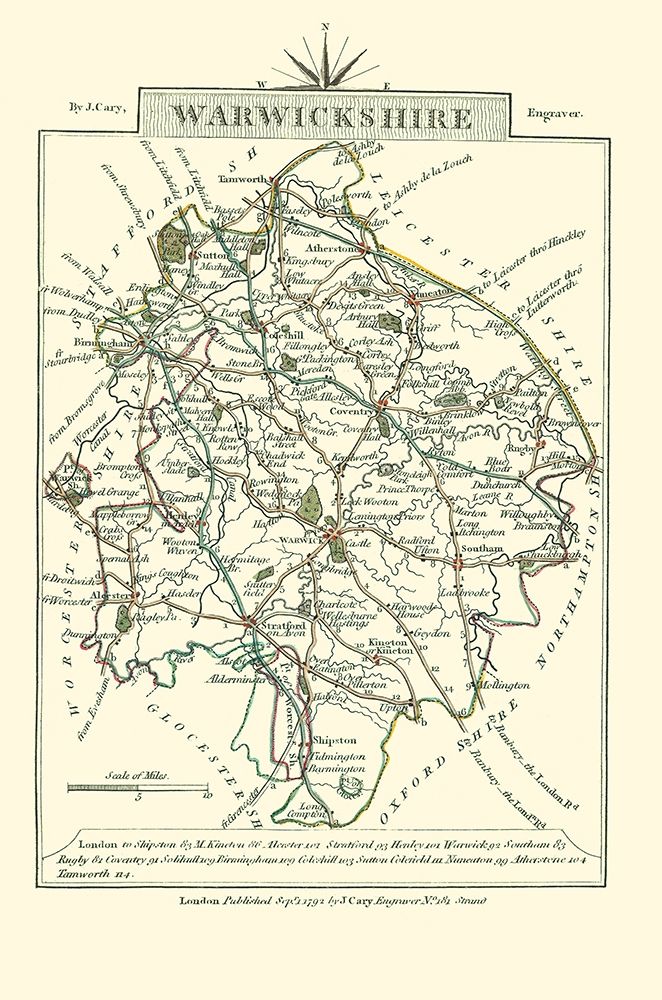 Warwickshire County England - Cary 1792