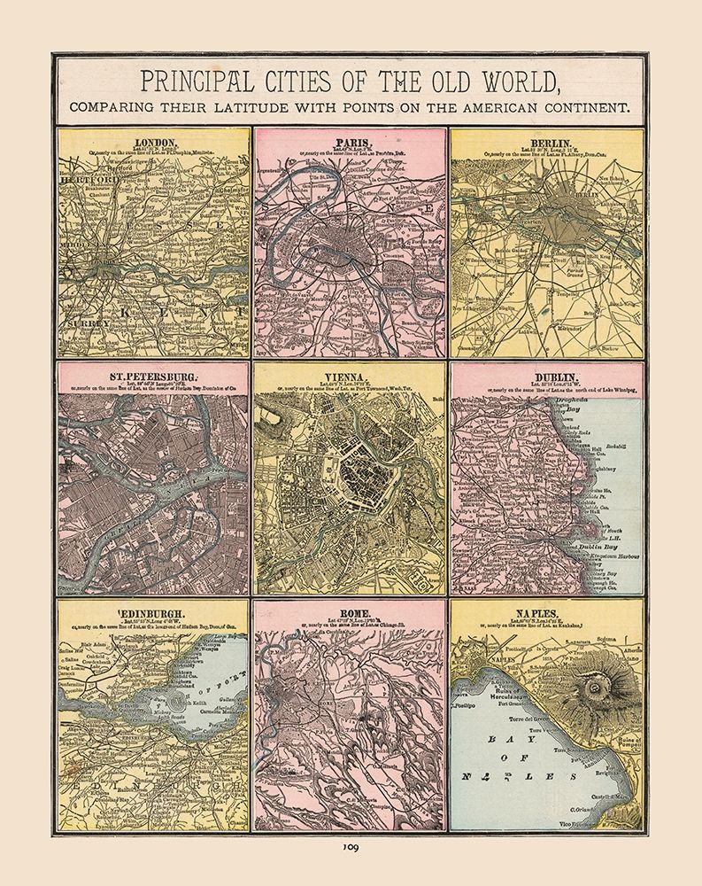 Principal Cities Old World - Cram 1888