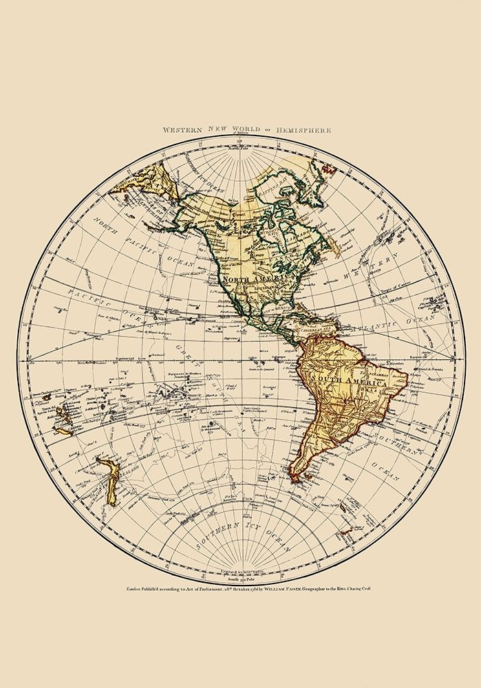 Western Hemisphere - Faden 1786