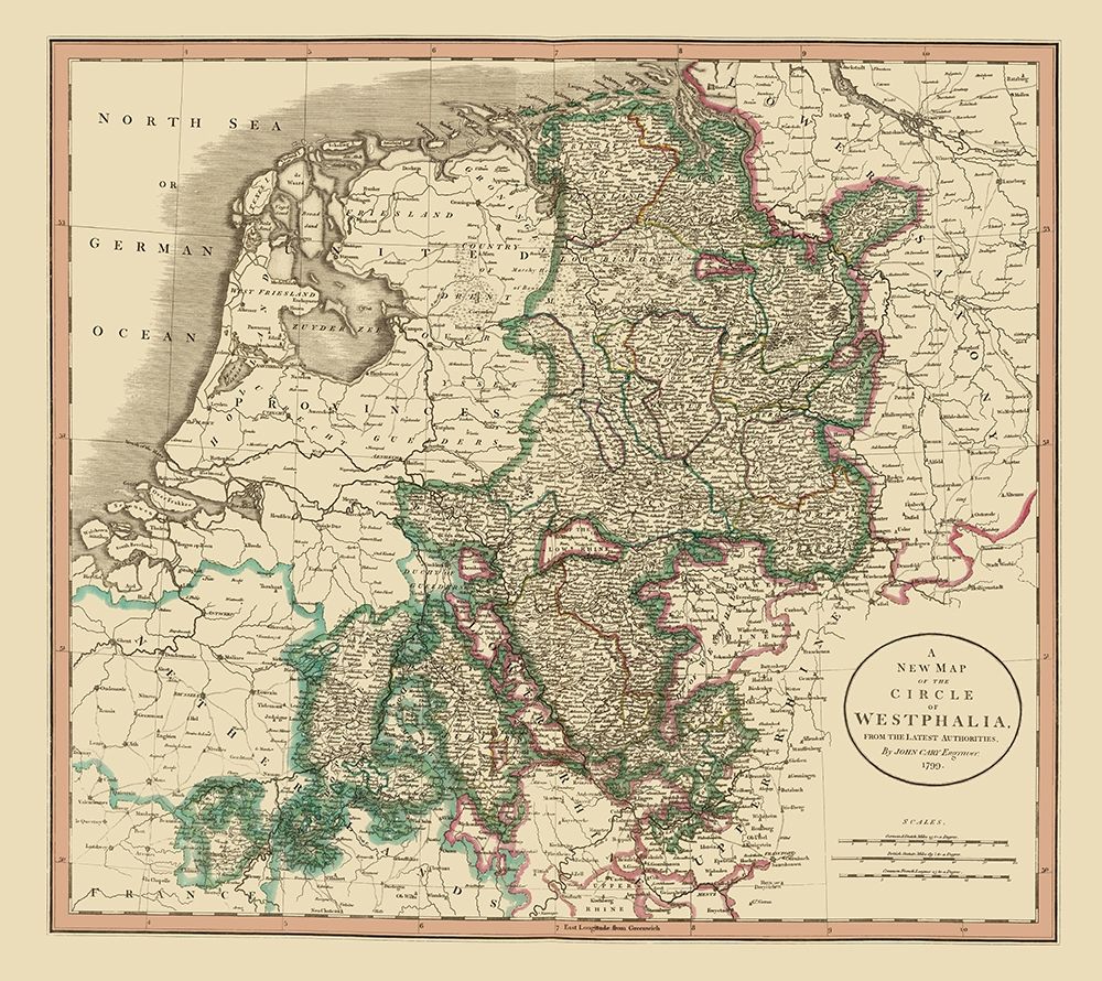 Westphalia Region Germany - Cary 1799