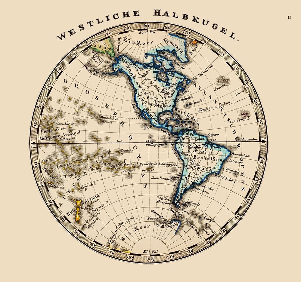 Western Hemisphere - Stieler 1852