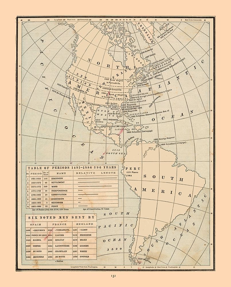 Western Hemisphire Discovery - Cram 1888