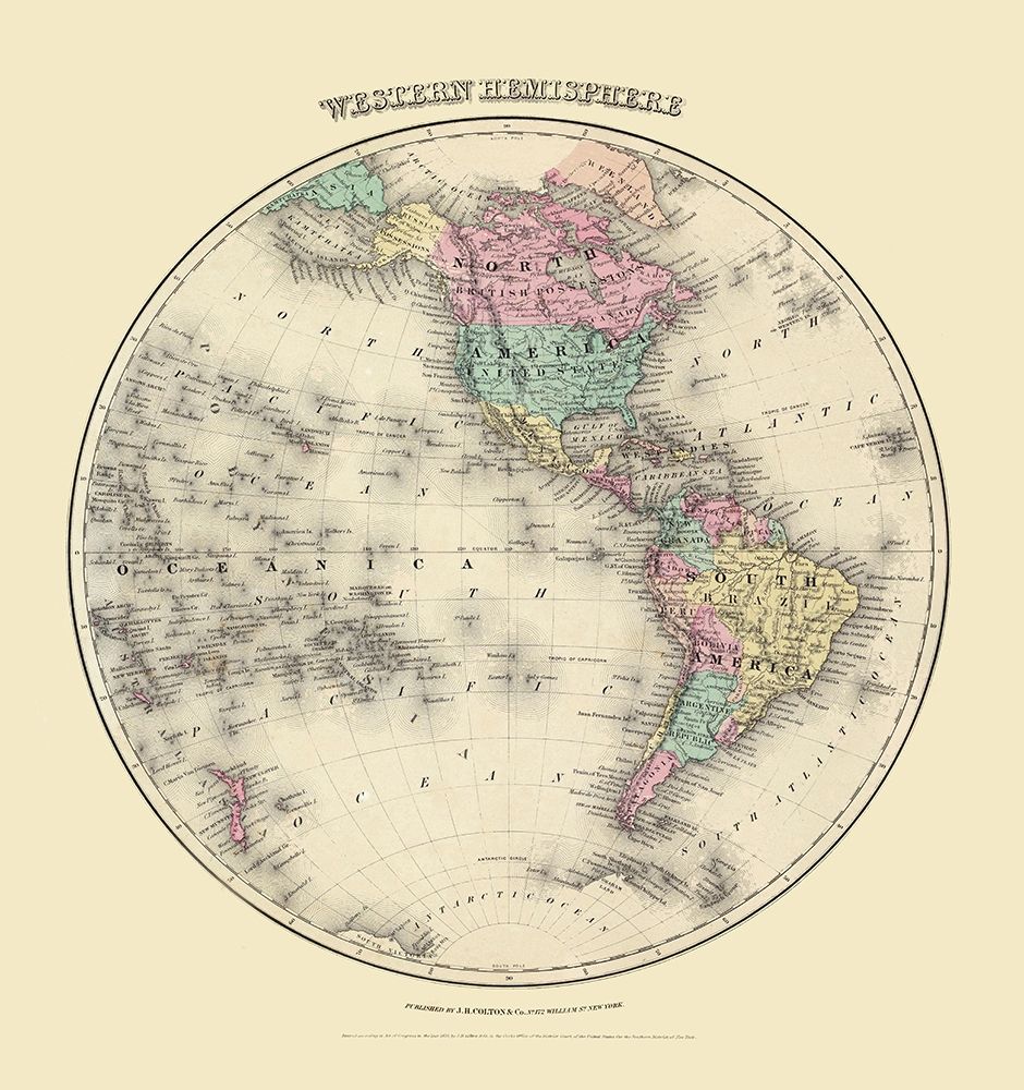 Western Hemisphere - Colton 1855