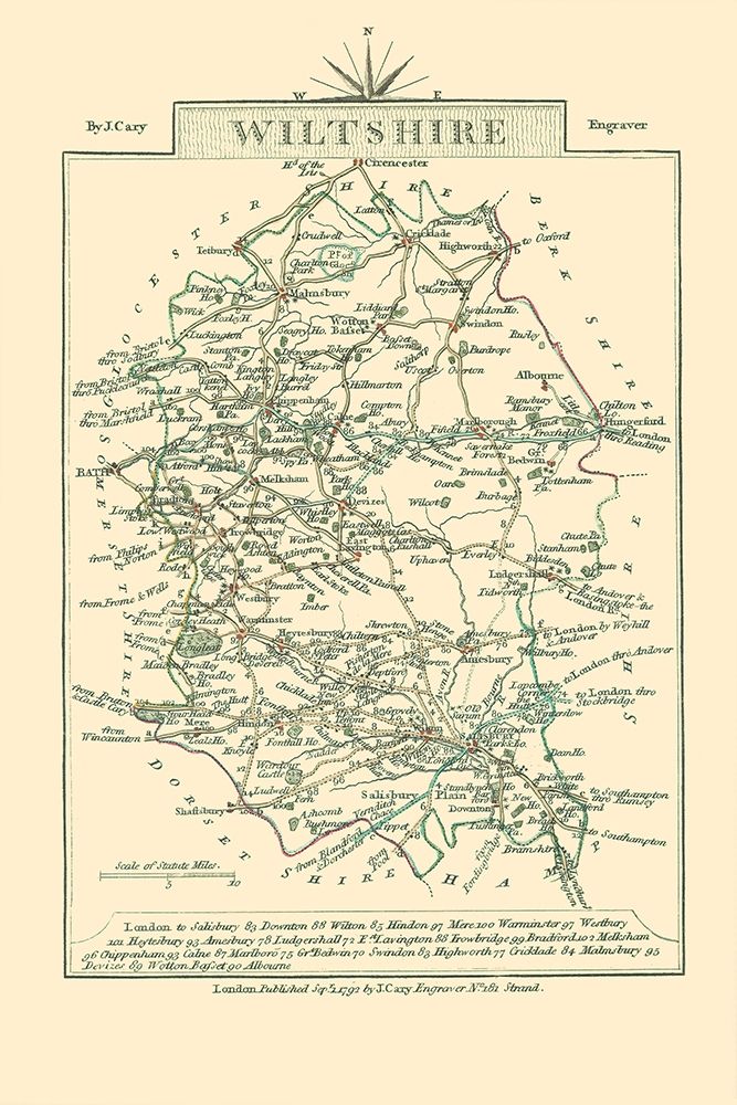 Wiltshire County England - Cary 1792