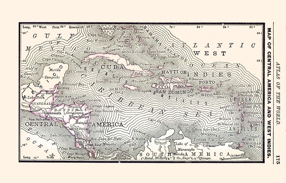 West Indies Central America - Alden 1886