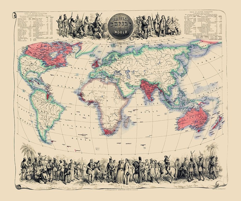 British Empire Throughout World - Fullarton 1864