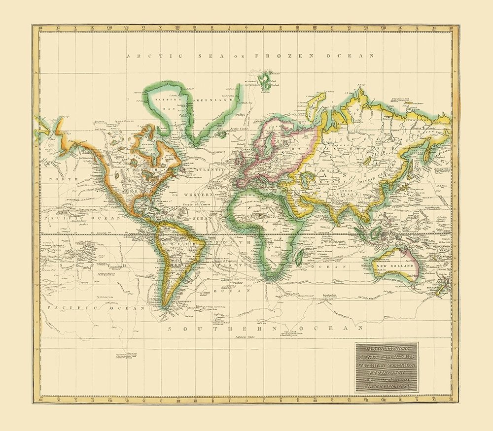 World Hydrographical Chart - Thomson 1814