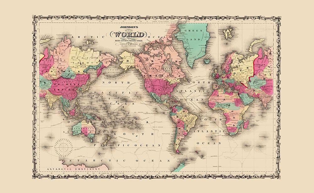 Mercator Projection - Johnson 1860