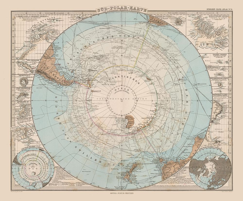 South Pole - Stieler 1885