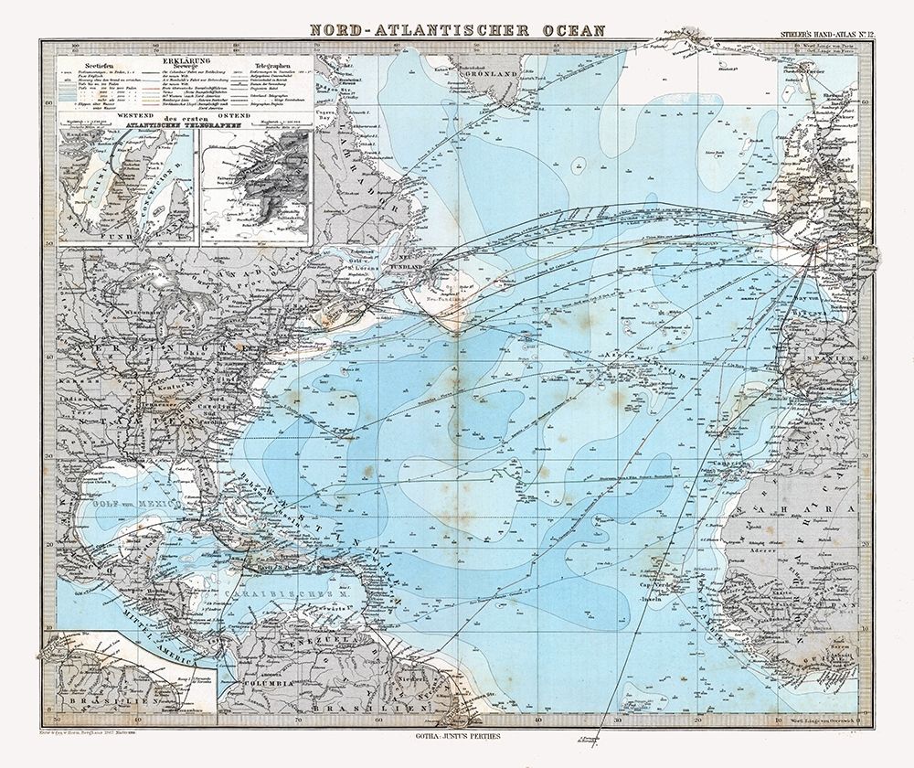Atlantic Ocean - Stieler 1885