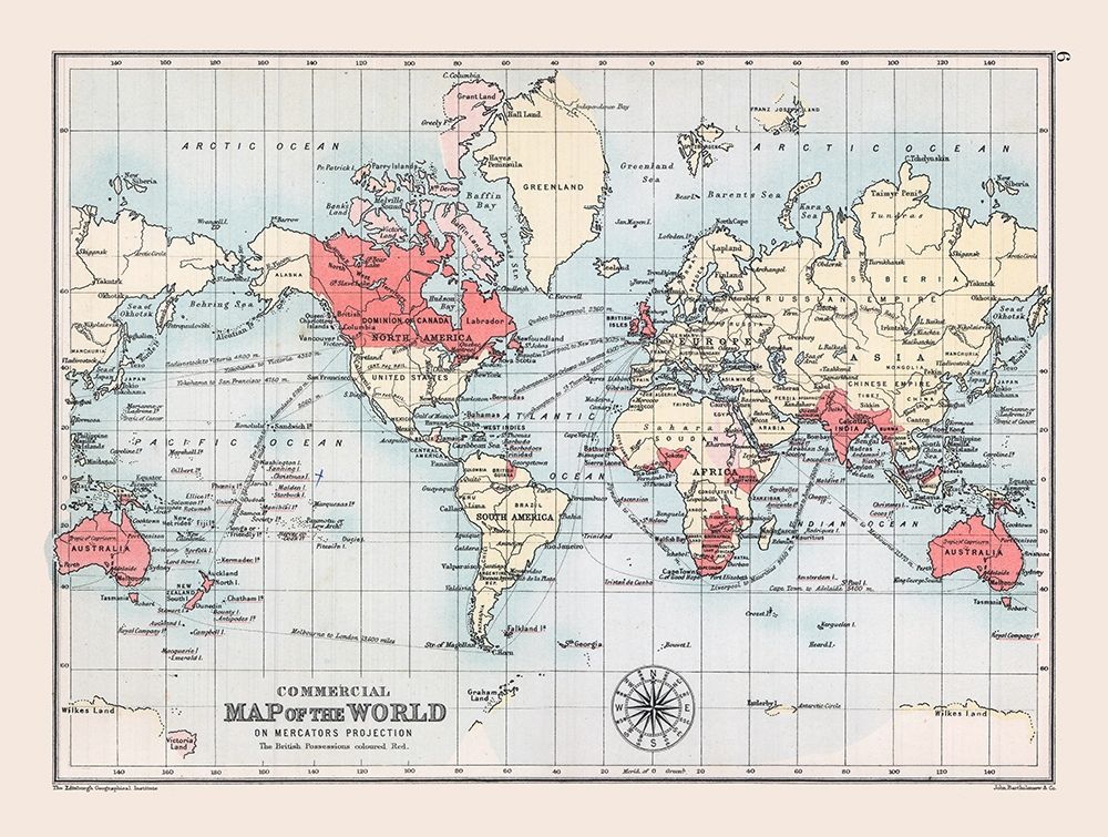 Commercial Route World - Bartholomew 1892