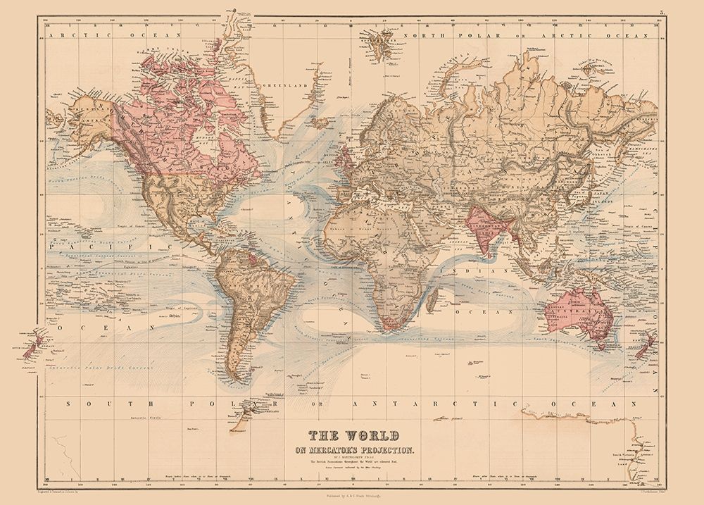 Mercator Projection - Black 1867