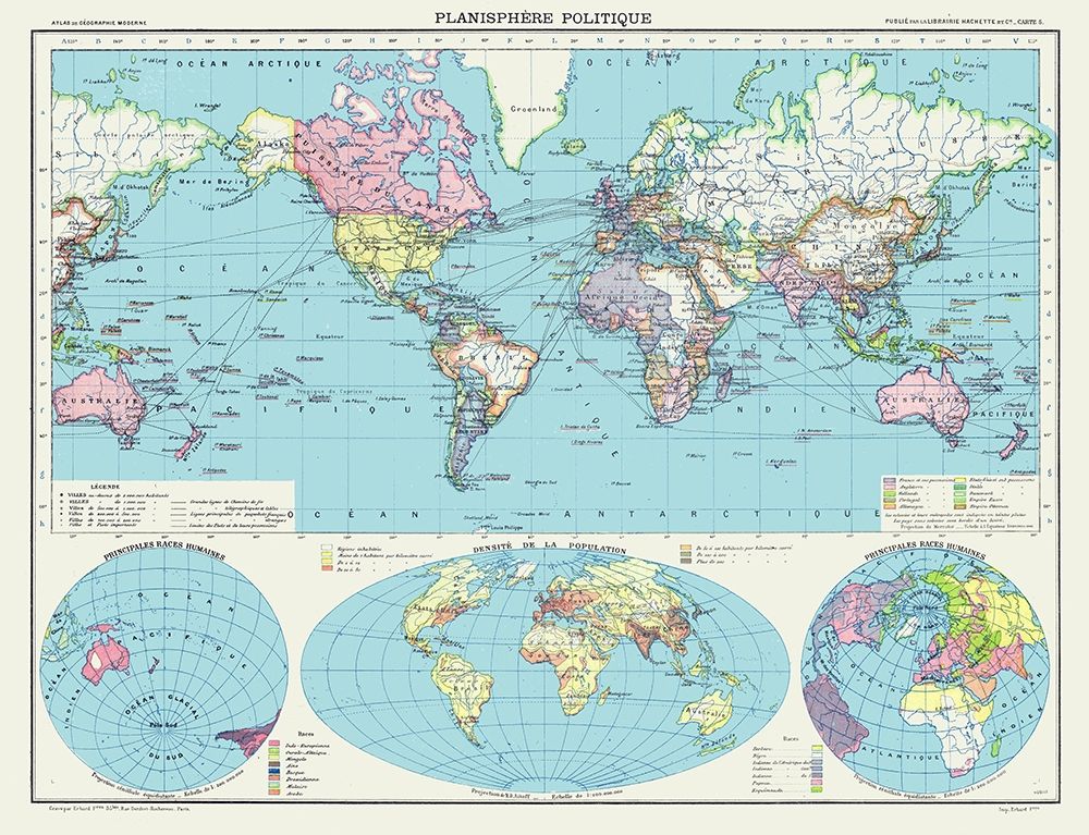 Political Planisphere - Schrader 1908