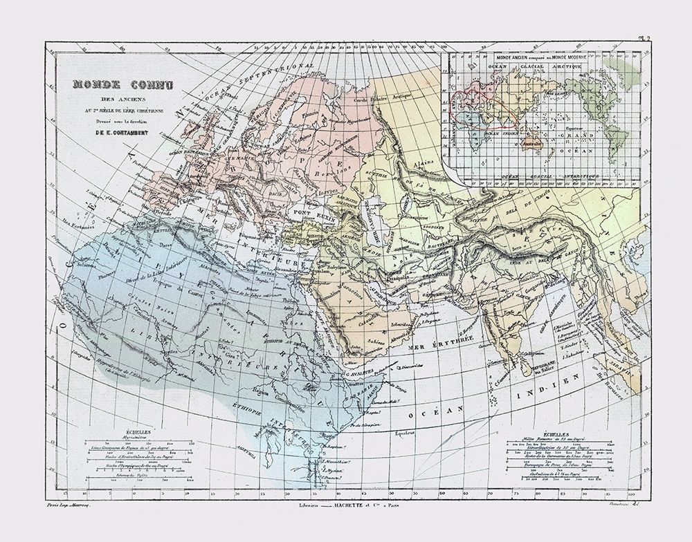 World Second Century AD - Cortambert 1880