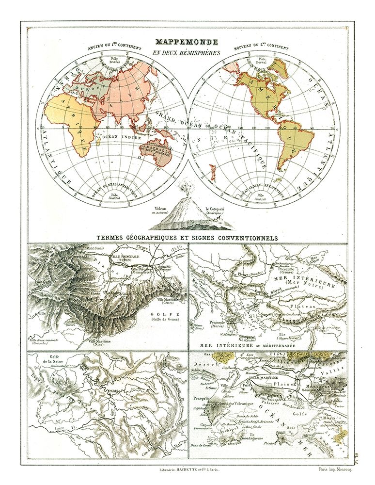 World Hemispheres - Cortambert 1880
