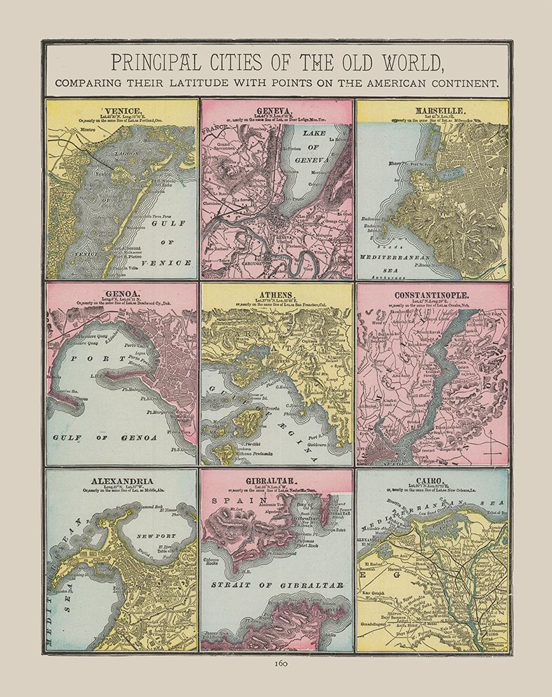 Principal Cities of World - Cram 1892