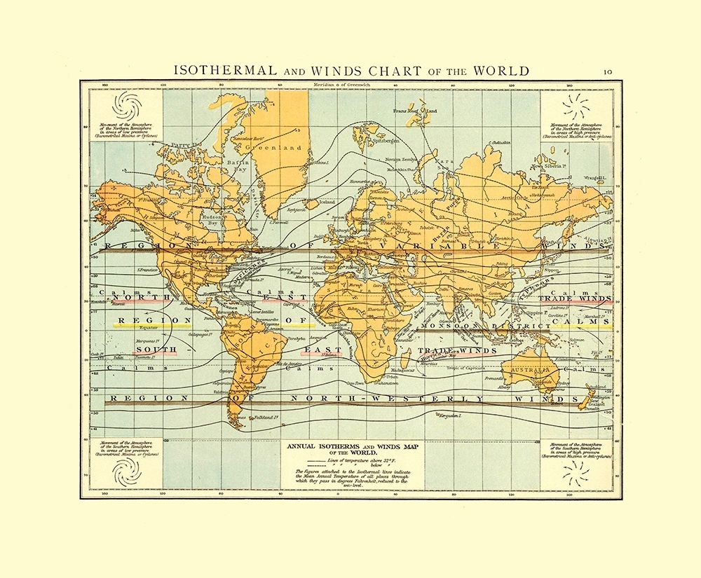 Isothermal with Wind Charts - Hoen 1896