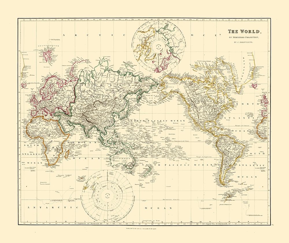 Mercator Projection - Arrowsmith 1844