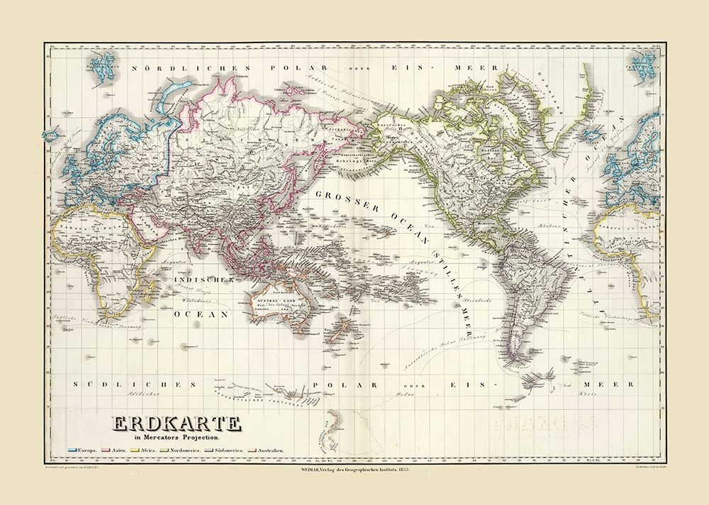 Mercator Projection - Weimar 1853