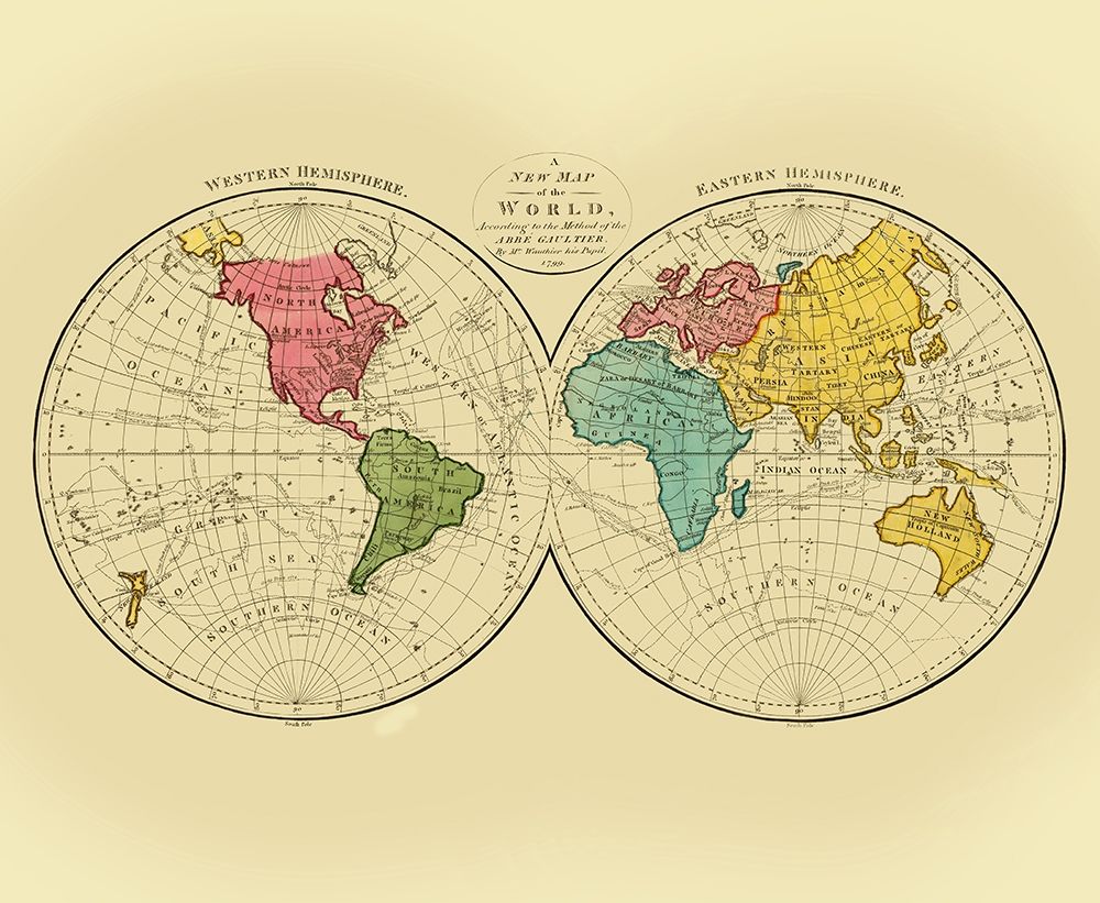 Western Eastern Hemispheres - Gaultier 1799
