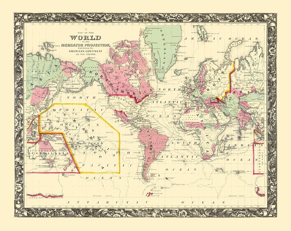 World American Continent Mercator Projection