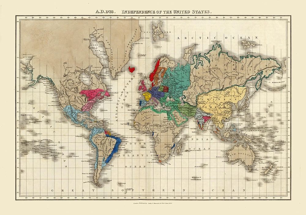 American Independence 1783 World - Seely 1830