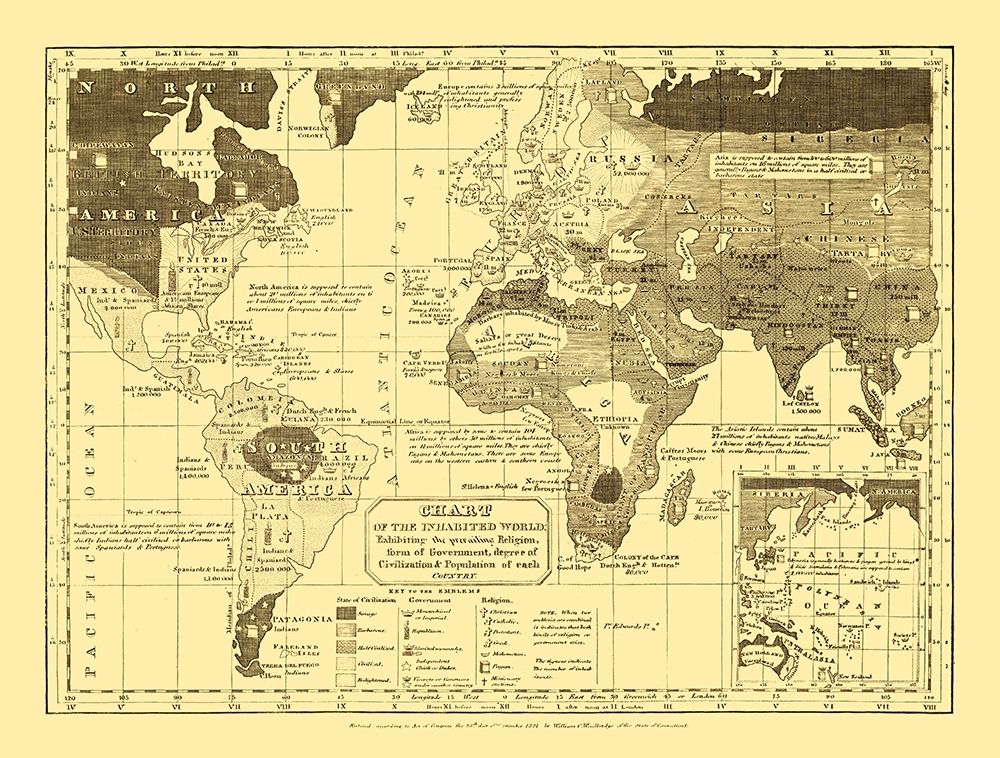 Inhabited World Religion - Woodbridge 1821