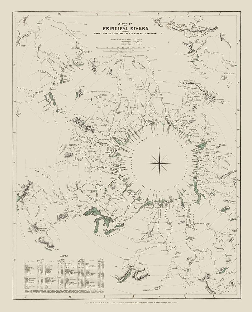 World Principal Rivers - Baldwin 1834