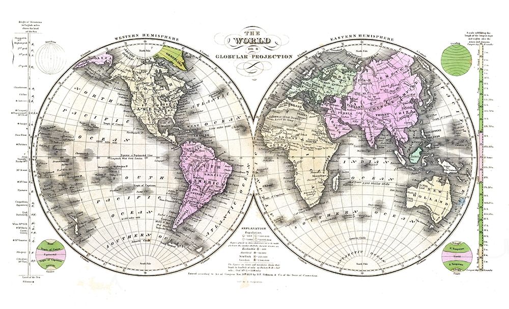 Globular Projection - Robinson 1829