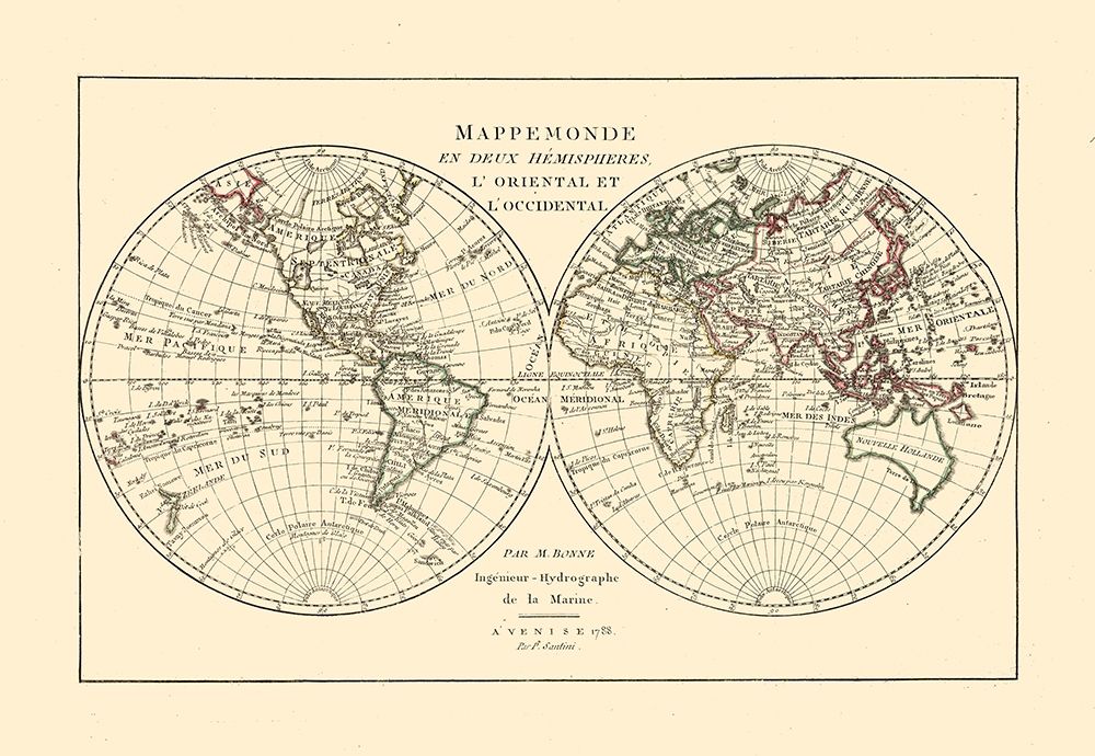World Hemispheres - Santini 1794