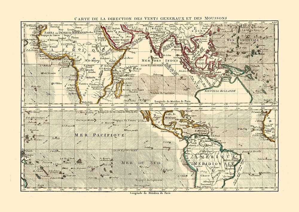 World Monsoon Directions - Santini 1794