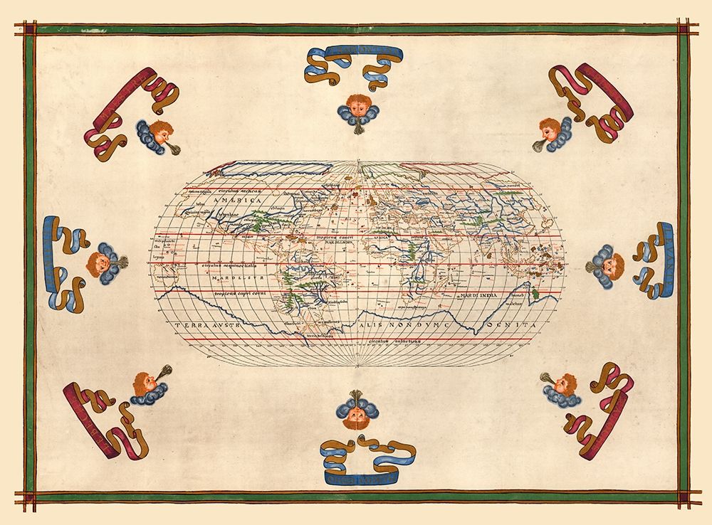 World Map - Martines 1587