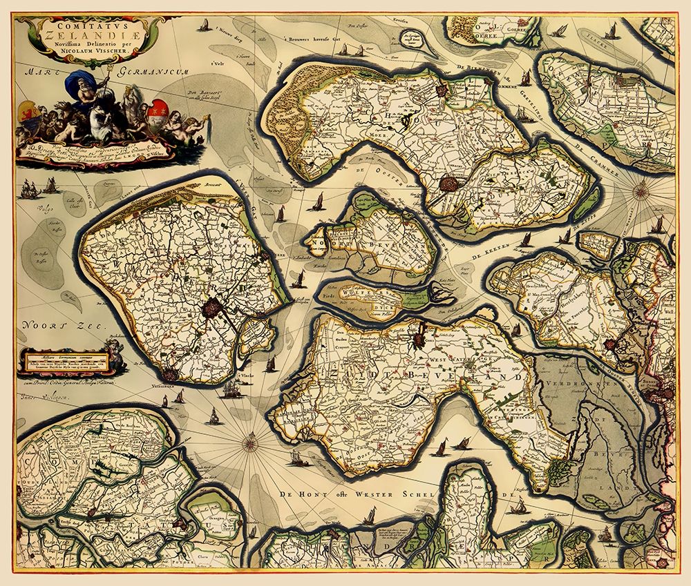 Zeeland Province Netherlands - Visscher 1680