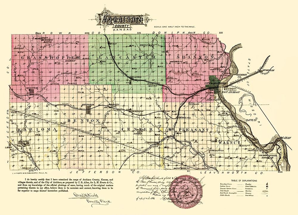 Atchison Kansas - Everts 1887