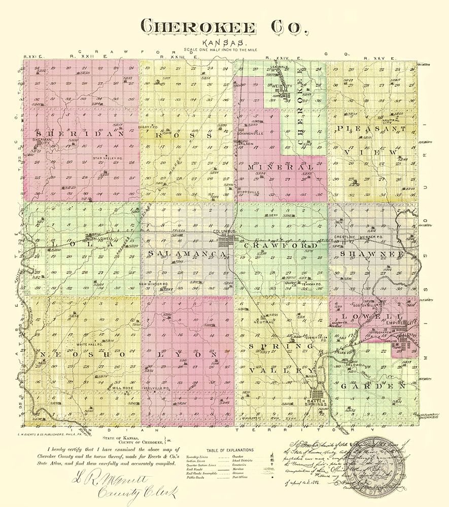Cherokee Kansas - Everts 1887
