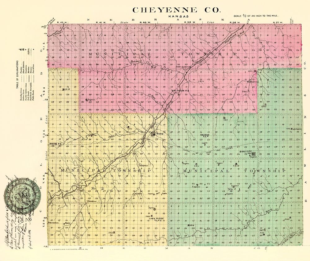 Cheyenne Kansas - Everts 1887