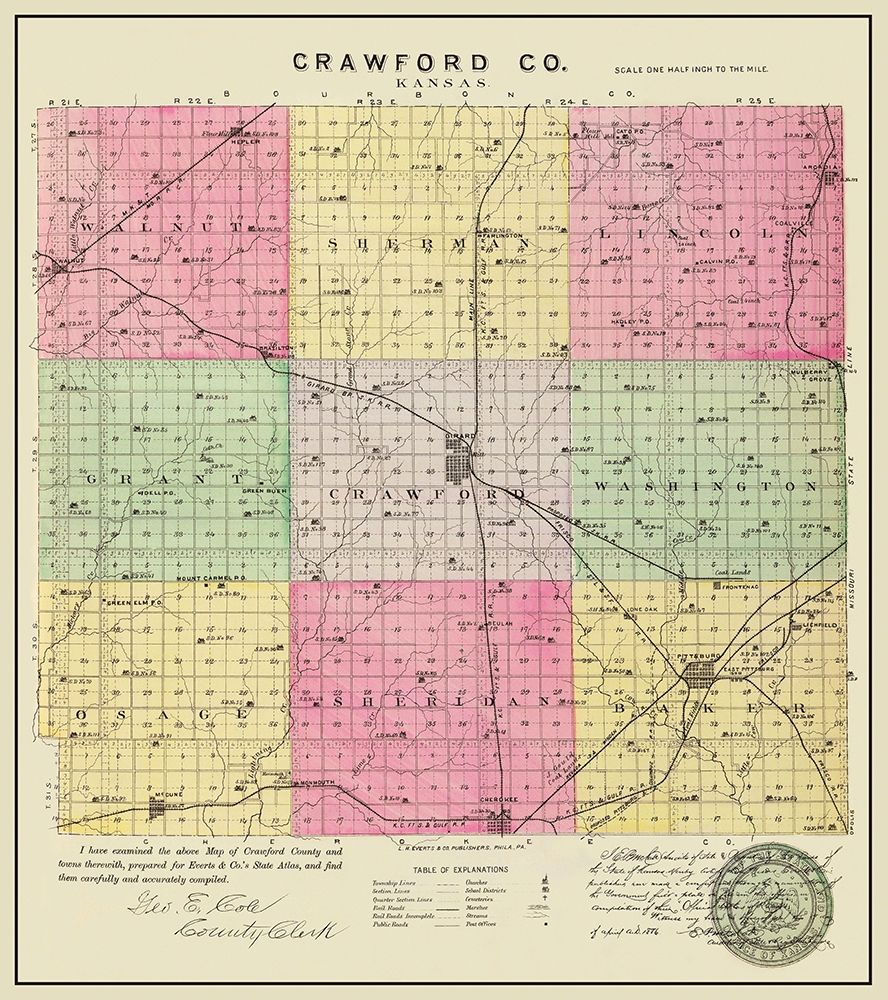 Crawford Kansas - Everts 1886