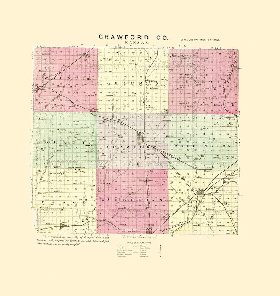 Crawford Kansas - Everts 1887