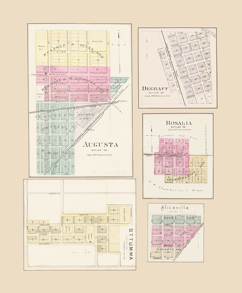 Degraff, Augusta, Rosalia, Aliceville, Ottumwa