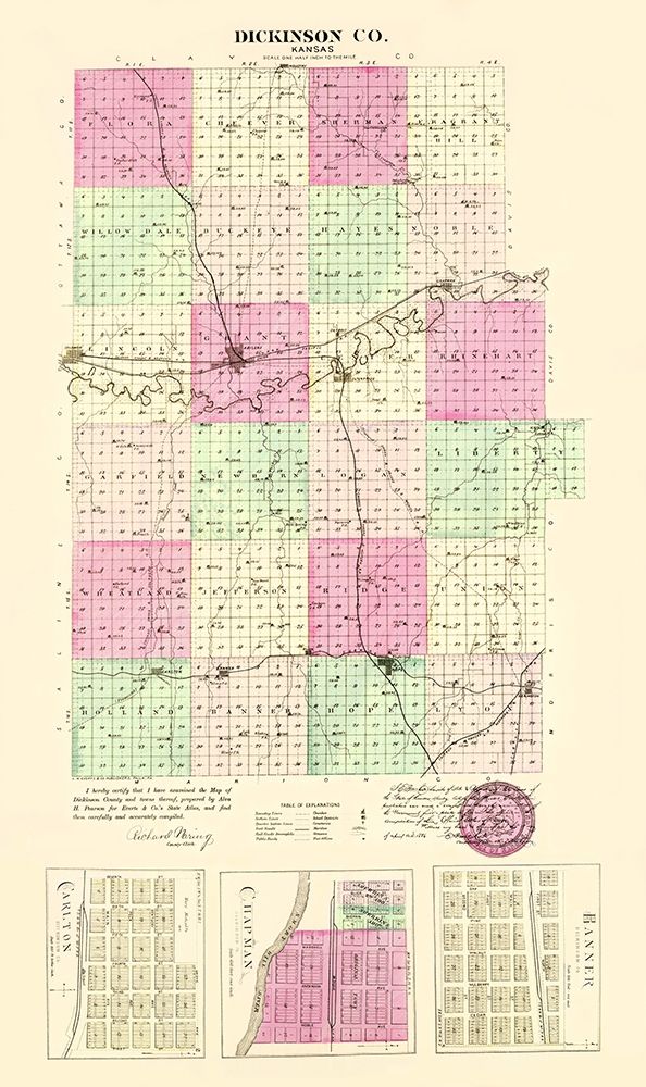 Dickinson Kansas - Everts 1887