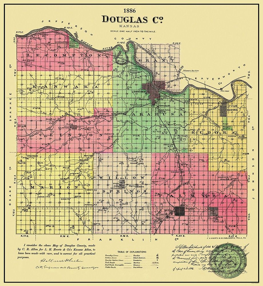 Douglas County Kansas - Allen 1886