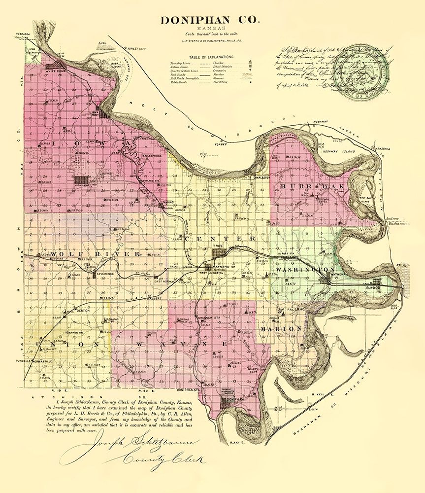 Doniphan Kansas - Everts 1887