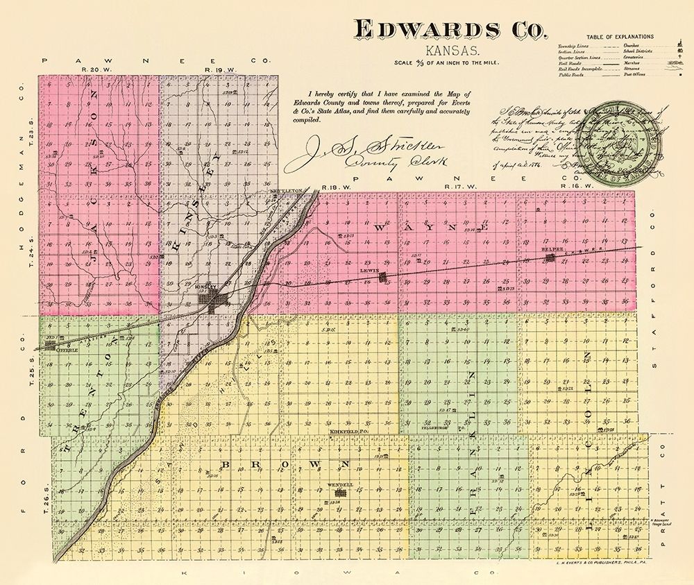 Edwards Kansas - Everts 1887