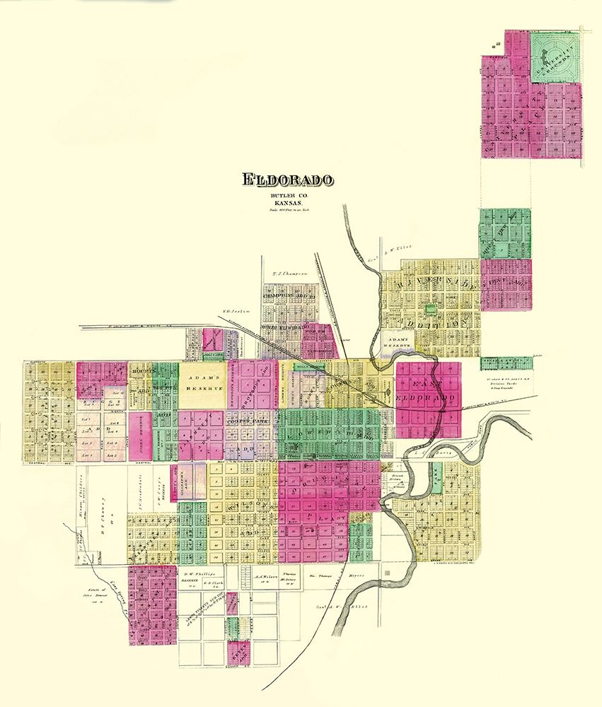 Eldorado Kansas Landowner - Everts 1887