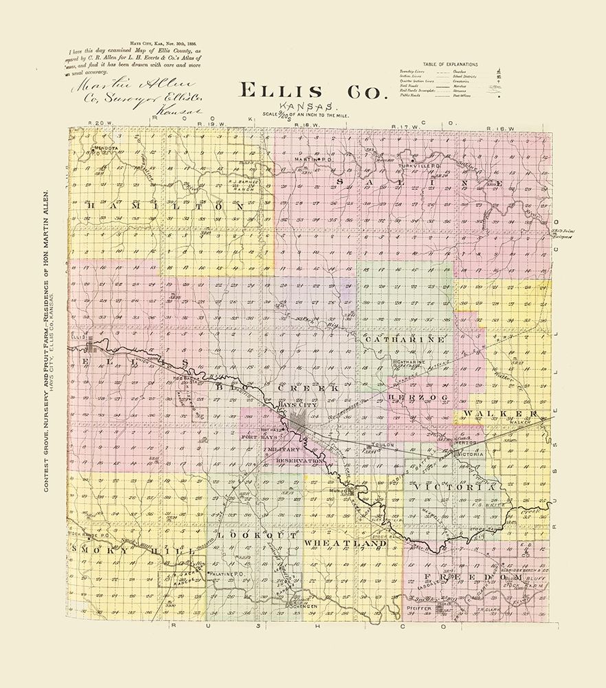 Ellis Kansas - Everts 1887