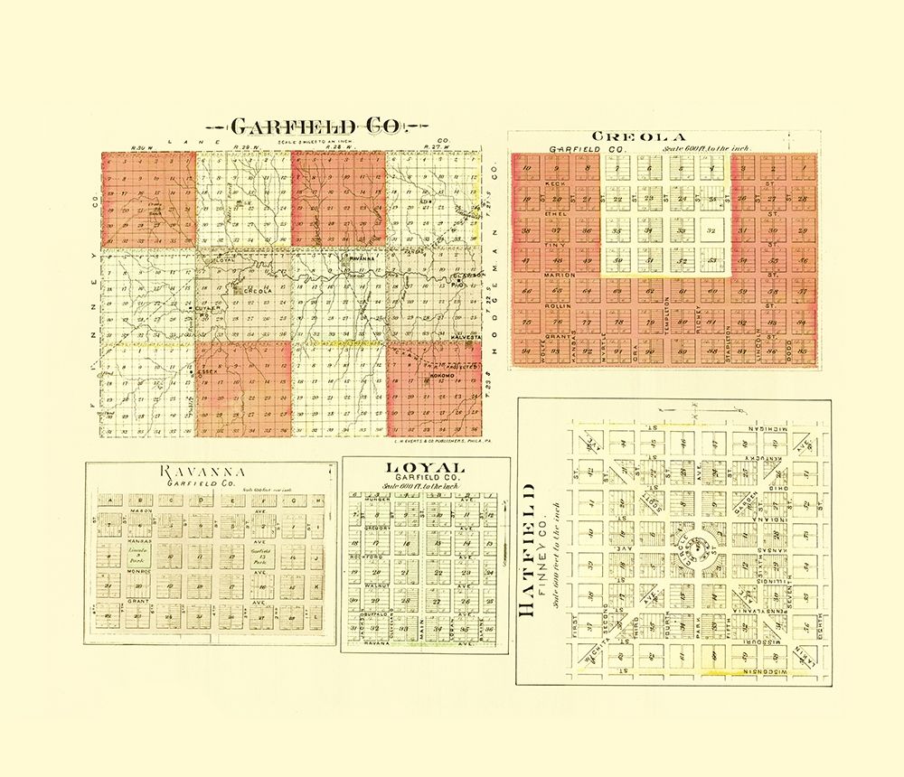 Garfield Kansas - Everts 1887