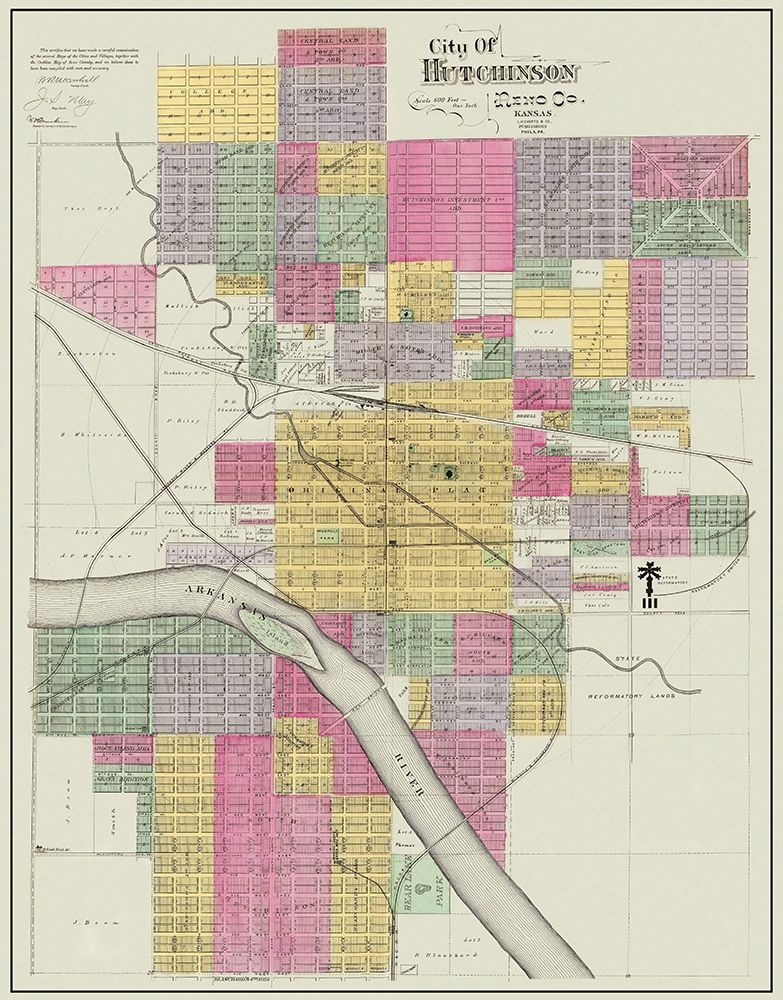 Hutchinson Kansas Landowner - Everts 1887