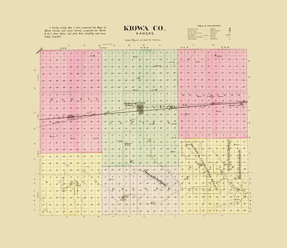 Kiowa Kansas - Everts 1887