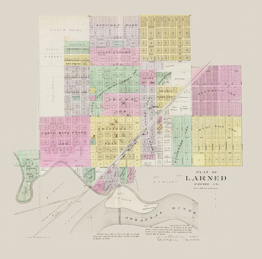 Larned Kansas - Everts 1887